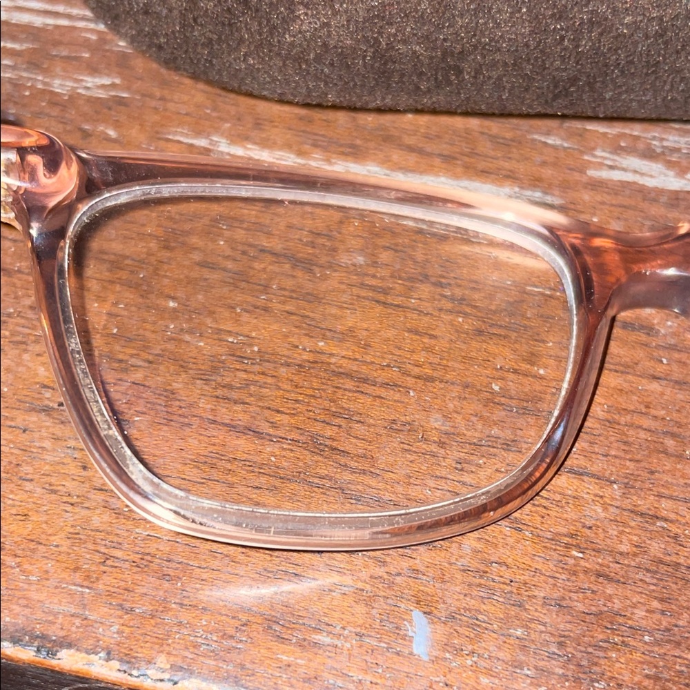 Tom Ford shiny transparent pink Eyeglasses with logo brown Case - Picture 6 of 15